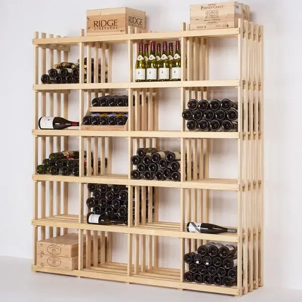 Casier à vin en bois - Meuble Range Bouteille - 5 compartiments